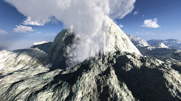 Vulkansk utbrudd – stockfoto