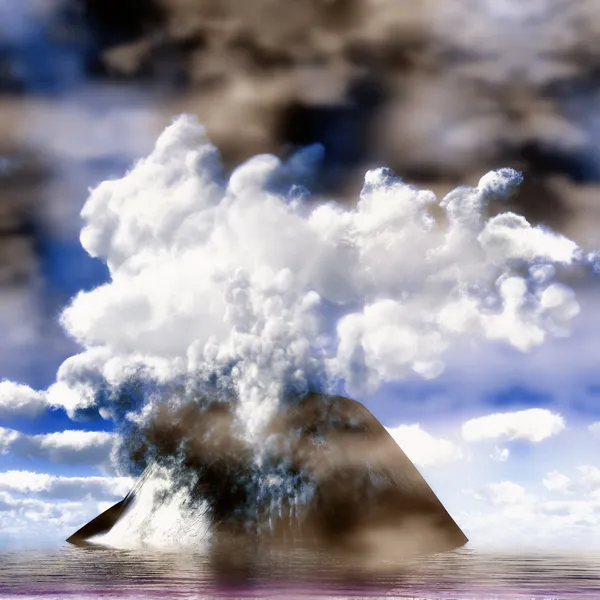 Vulkanausbruch unter Wasser — Stockfoto