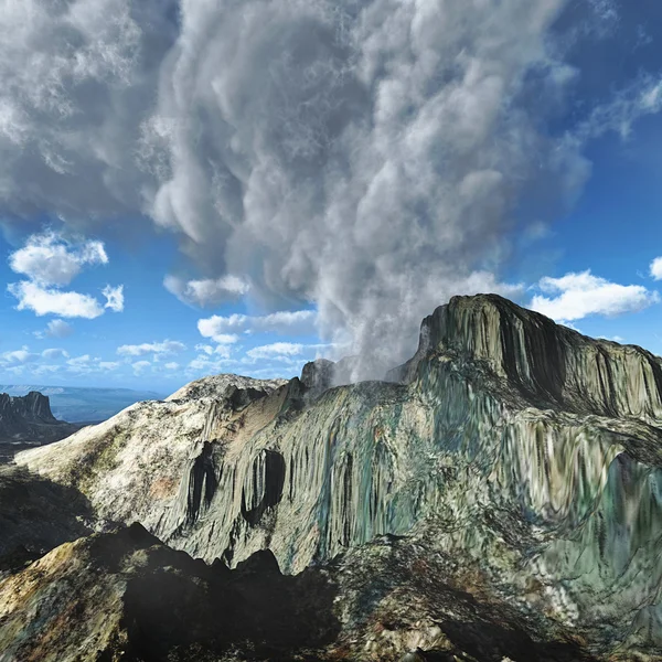 Вулканическое извержение — стоковое фото