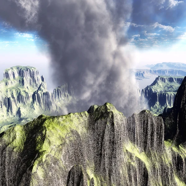 Вулканическое извержение — стоковое фото