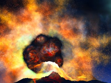 Volcanic eruption clipart