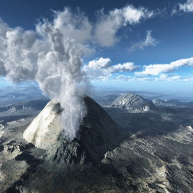 Young volcano being born clipart