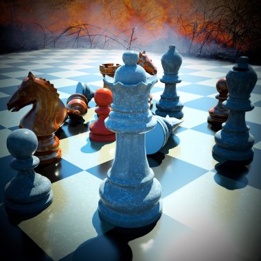 Chess battle -defeat clipart