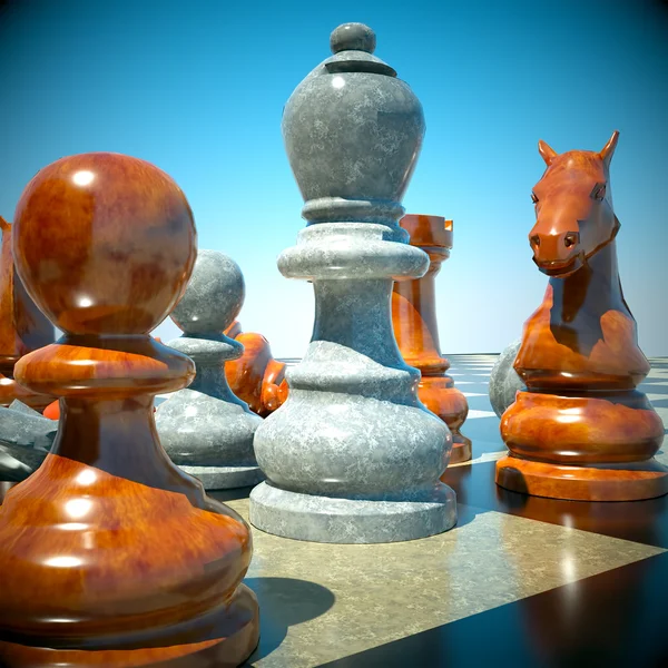 Σκάκι μάχη - ήττα — Φωτογραφία Αρχείου