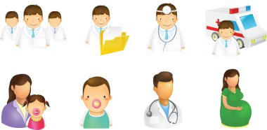 Icons on the medical theme clipart