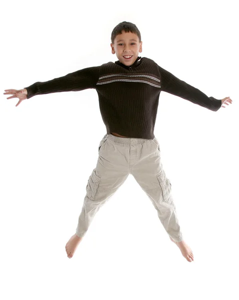 Jongen springen — Stockfoto