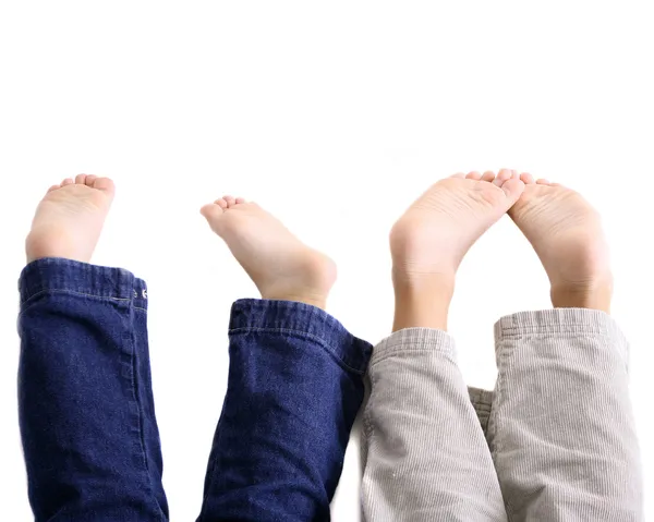 Dzieci stóp na białym tle — Zdjęcie stockowe