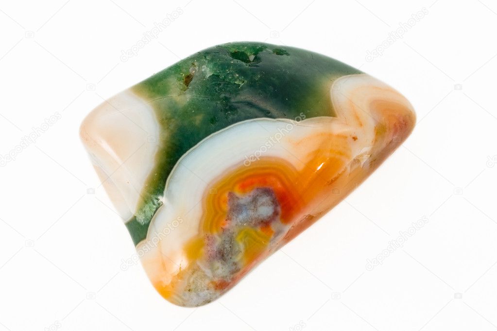 Decorative stone agate on a white background