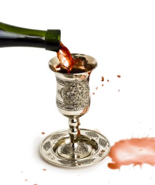 Shabbats wine in the cup clipart