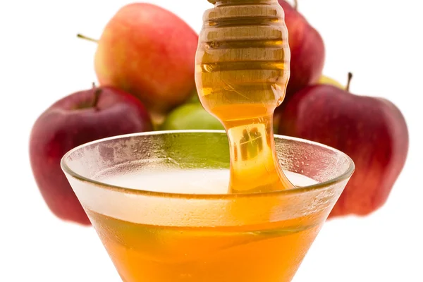 Мед и яблоко — стоковое фото