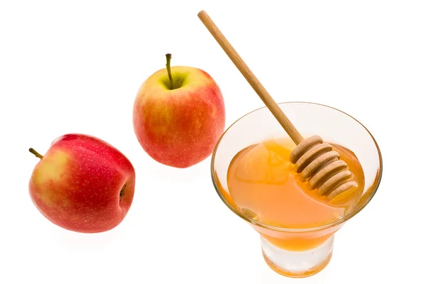 Honig und Apfel — Stockfoto