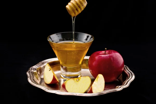 Mel e maçã — Fotografia de Stock