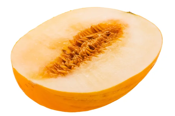 Zralé aromatické meloun přijatých obrázků na bílém pozadí — Stock fotografie