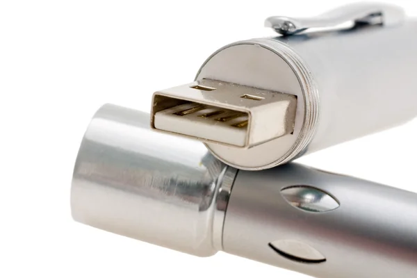 Metalen pen multifunction met USB-geheugen — Stockfoto