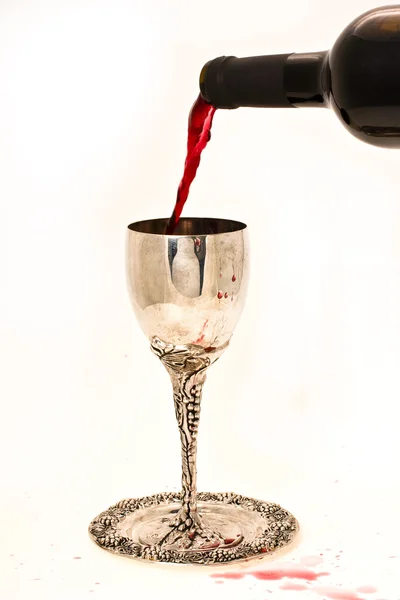 Shabbats Wein im Becher — Stockfoto