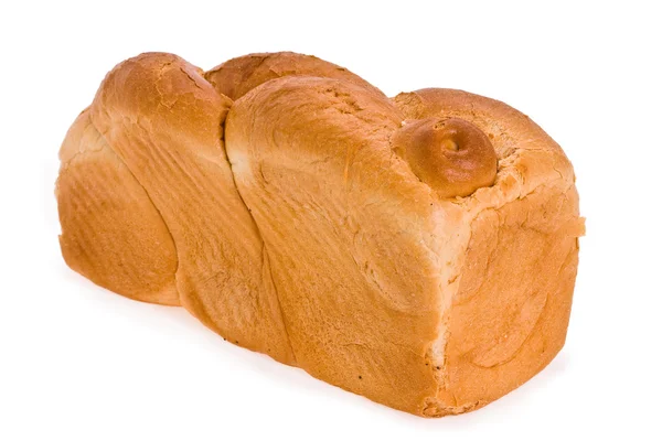 Loaf of wheat bread on white background — Stock Photo, Image