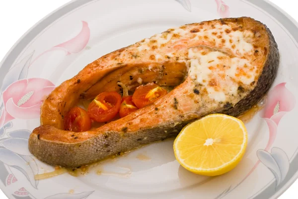 stock image Salmon baked in mayonnaise