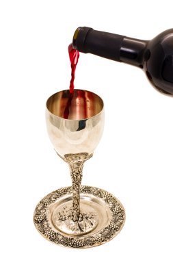Shabbats wine in the cup clipart