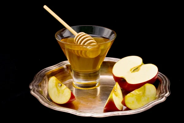 Honung och äpple — Stockfoto