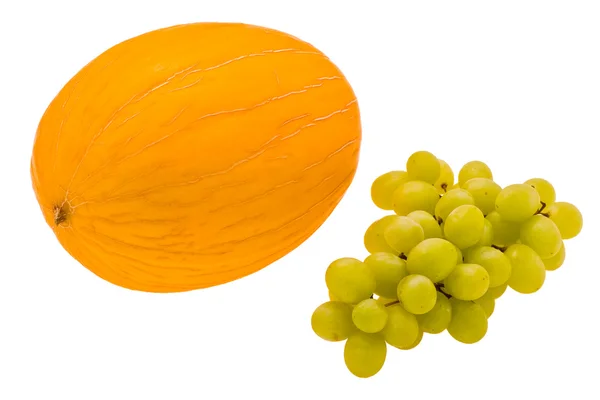 Uvas maduras e melão — Fotografia de Stock