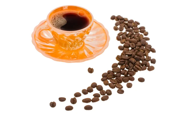 Tazza con caffè e grano — Foto Stock