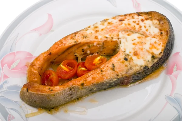 stock image Salmon baked in mayonnaise