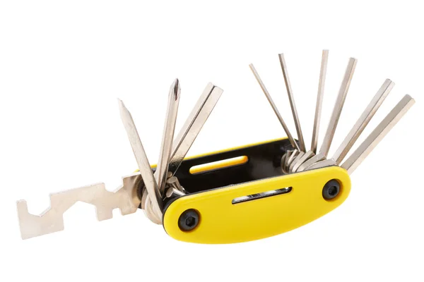 Uppsättning nycklar och skruvmejslar — Stockfoto