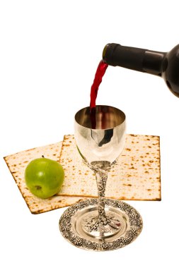 Shabbats wine in the cup clipart