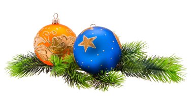 Year's tree ornaments clipart