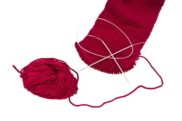 红色针织的围巾 — 图库照片