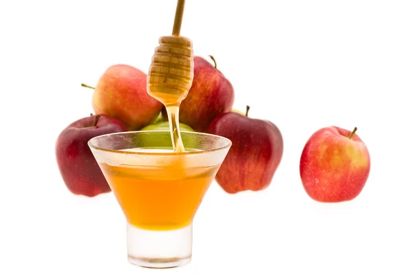 벌 꿀과 사과 — 스톡 사진