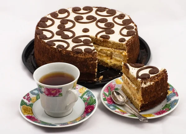 Tea and cake — Stock Photo, Image