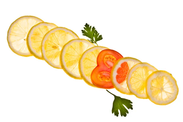 Tomato, lemon and parsley — Stock Photo, Image
