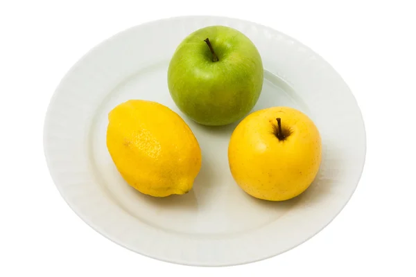 Een paar appels en citroen — Stockfoto
