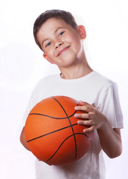 Chlapec a míček — Stock fotografie