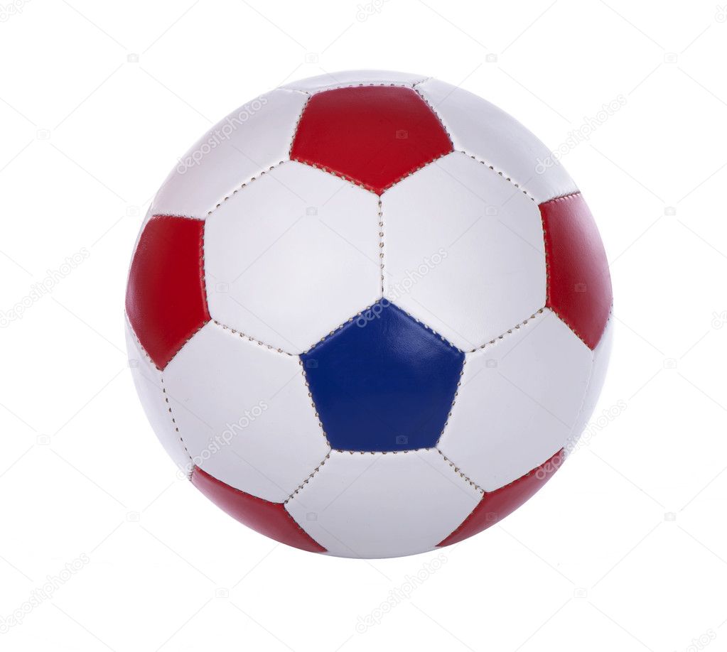 Soccer ball on a white