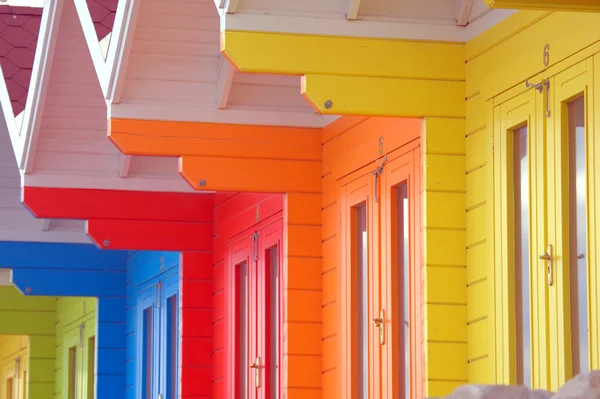 stock image Colourful beach huts