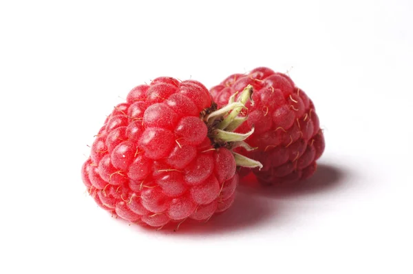 Two raspberry isolated on white — Stock Photo, Image