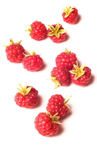 A lot of raspberry isolated on white background — Stock Photo, Image
