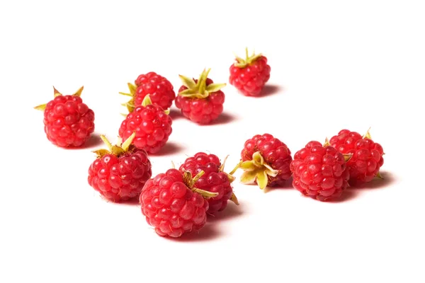 A lot of raspberry isolated on white background — Stock Photo, Image