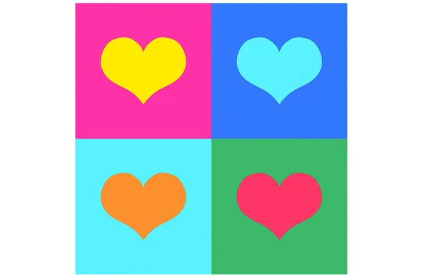Pop art hearts — Stock Photo, Image