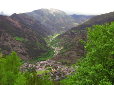 Little town in pyrenees clipart