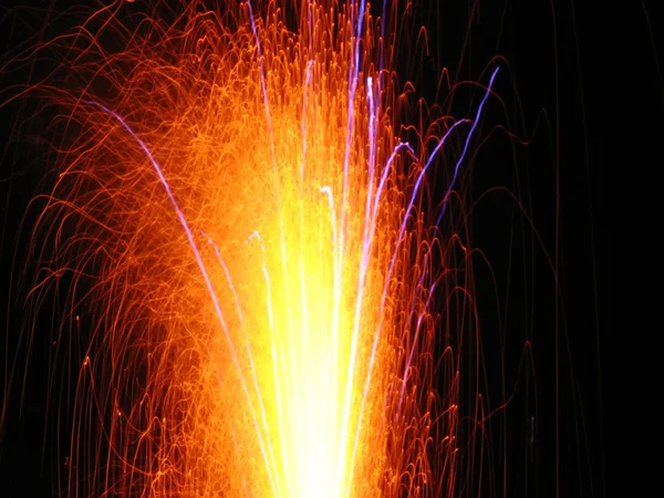 Colorful and vibrant fireworks — Stock Photo, Image
