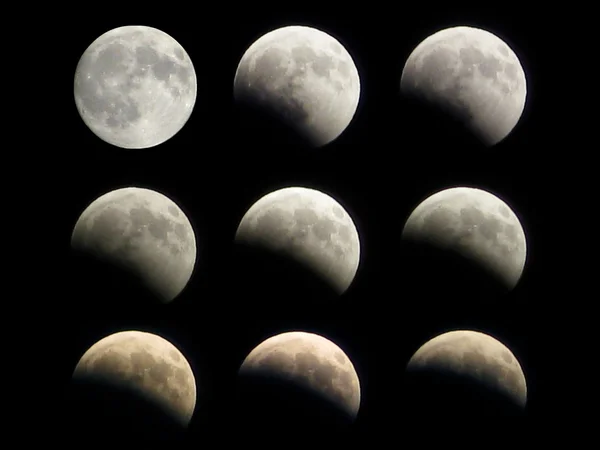 Moon eclipse phases — Stock Photo, Image