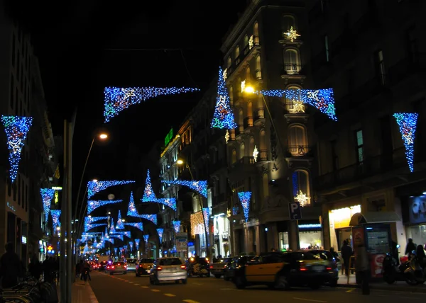Luces de Navidad en la calle Barcelona —  Fotos de Stock
