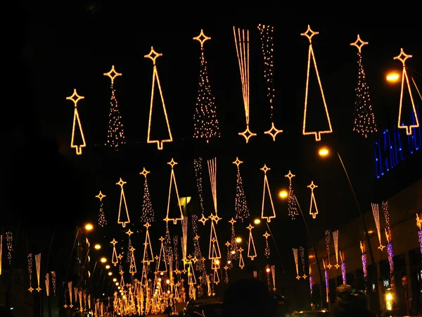 Christmas lights in Barcelona street — Stock Photo, Image