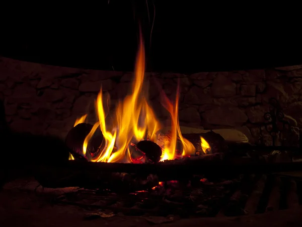 热燃烧壁炉 — 图库照片
