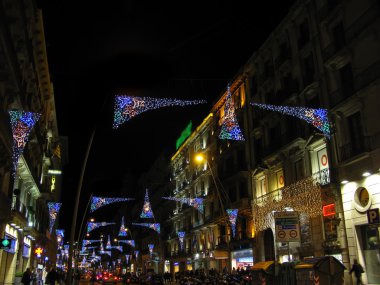 Noel ışıkları barcelona sokak