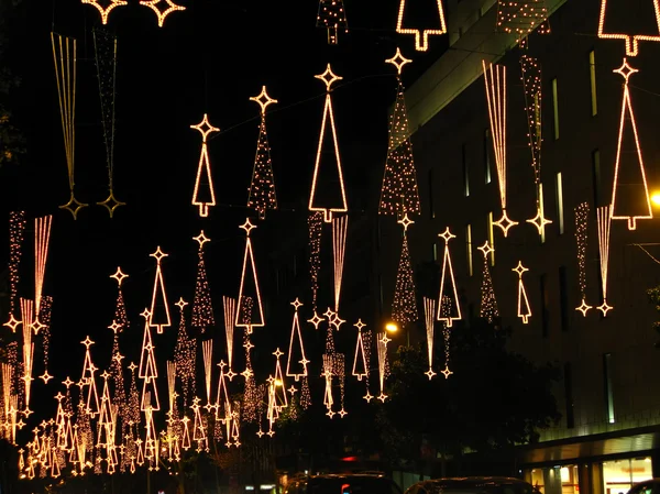 Luzes de Natal na rua Barcelona — Fotografia de Stock