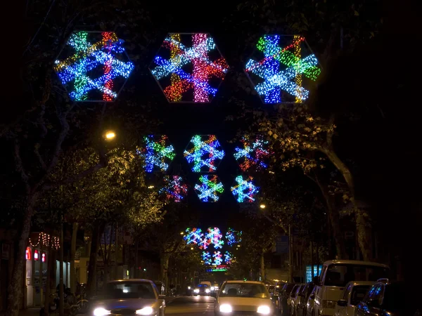 Lumières de Noël dans la rue Barcelone — Photo